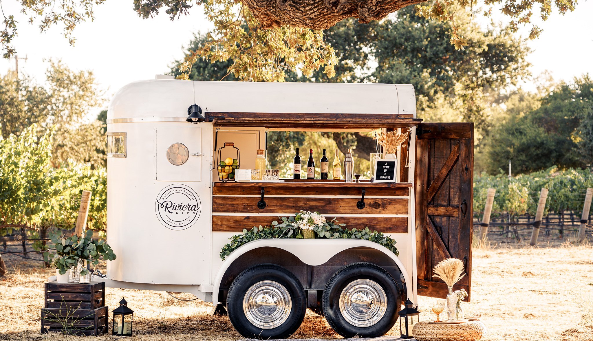 The Riviera Supper Club & Turquoise Room mobile bar service showcasing craft cocktails at a special event in La Mesa